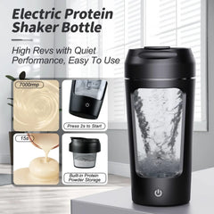 Electric Protein Shaker Bottle – USB Rechargeable Mixer